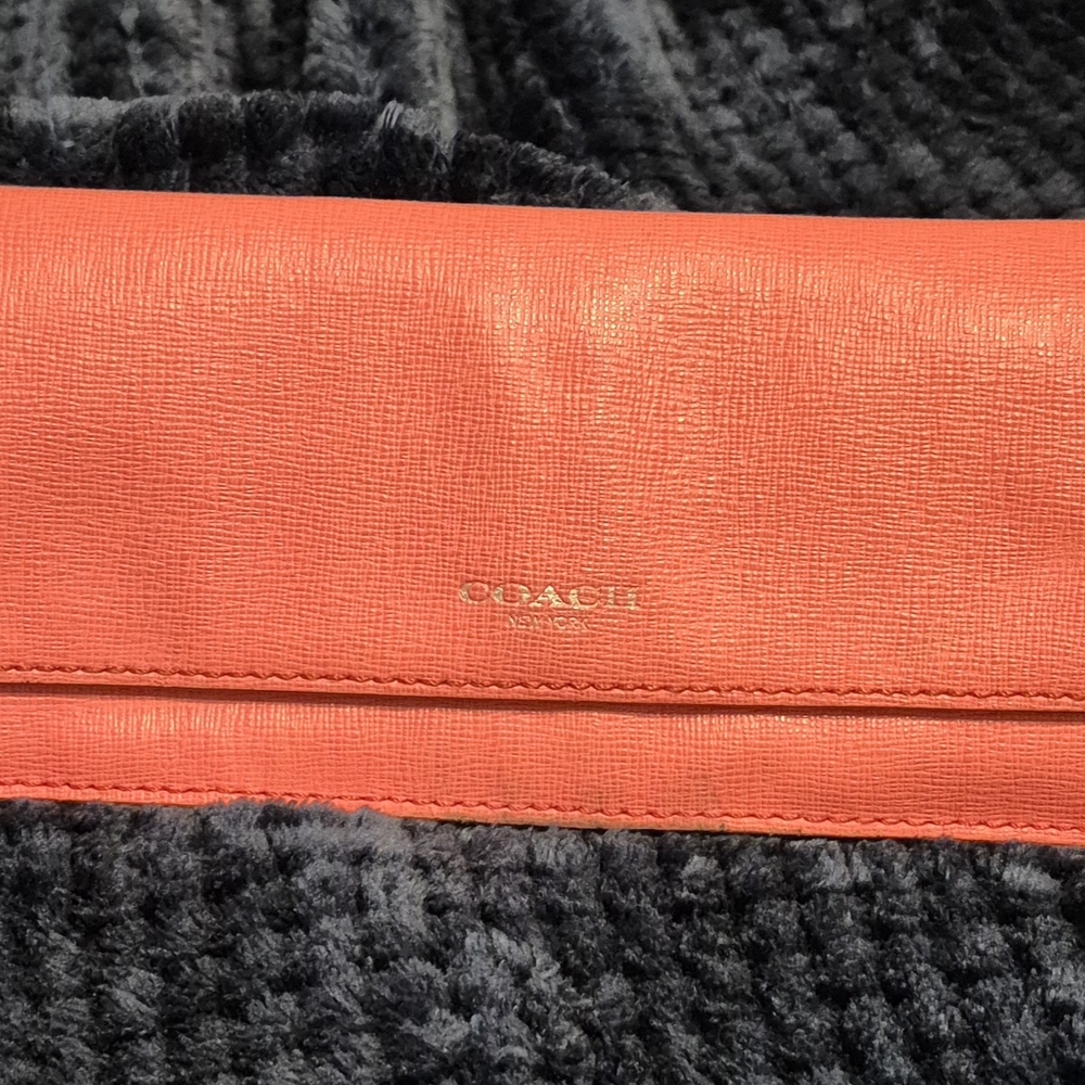Coach Orange Leather Bag with Sleek Design
